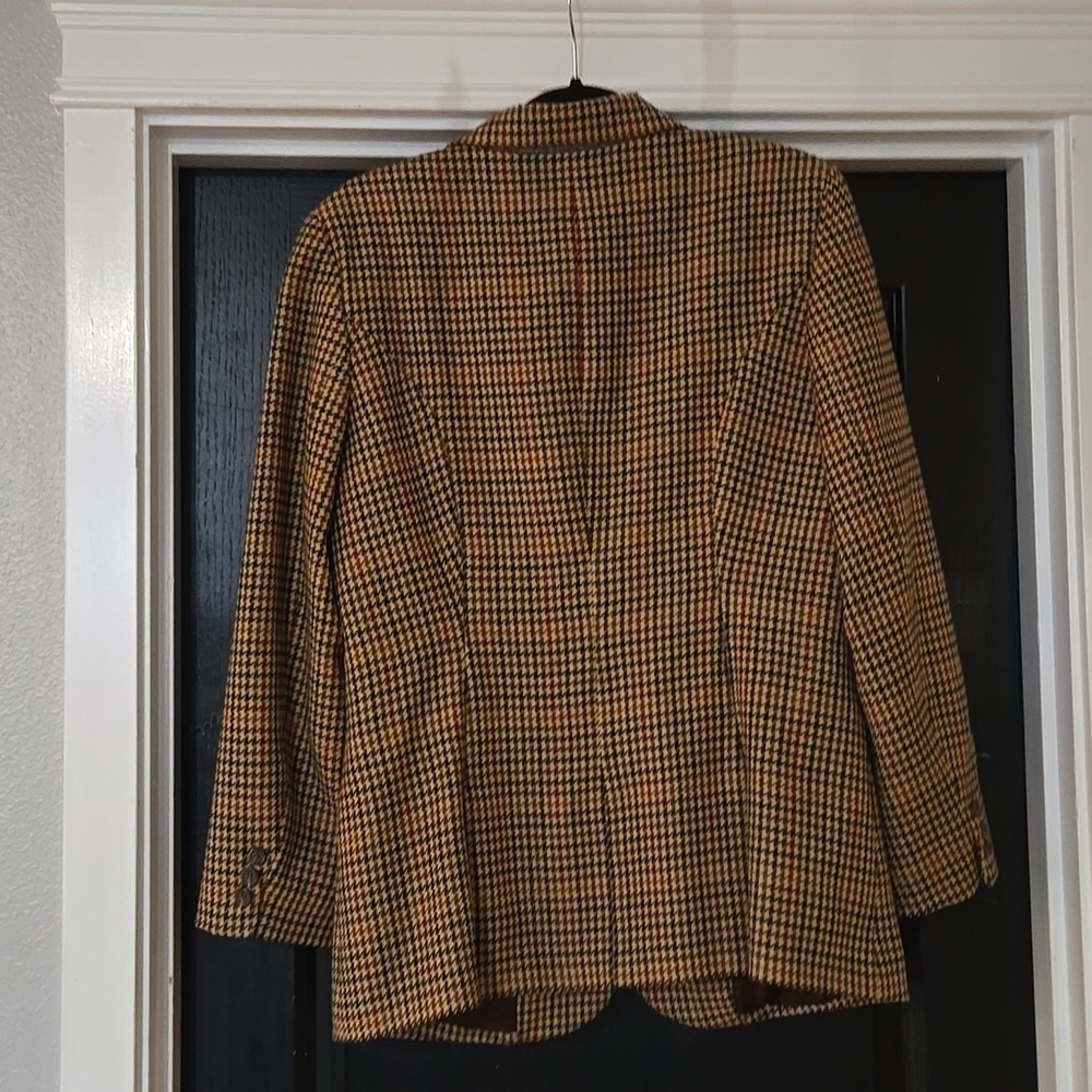 DKNY Vintage Houndstooth Wool And Cashmere Blazer Size 10 - Picture 5 of 14
